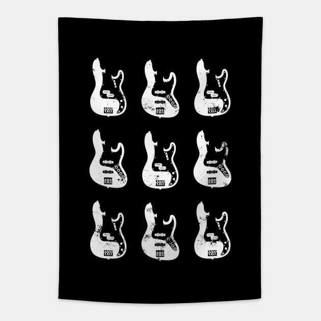 Bass Guitar Bodies Dark Theme Tapestry by nightsworthy