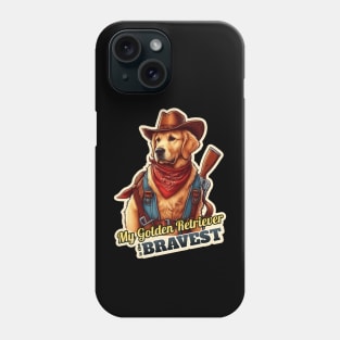 golden retriever cowboy Phone Case