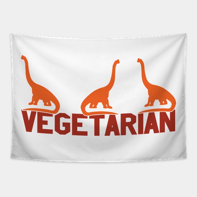 Big Dinosaurs Vegetarian Vegans Dino Eating Food Tapestry by Mellowdellow