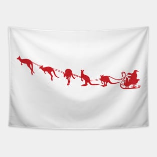 Santa Down Under Kangaroos Tapestry