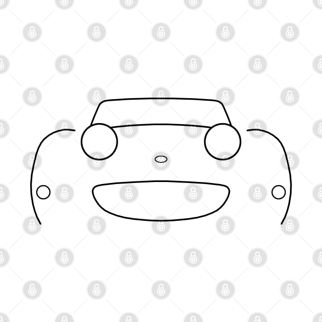 Austin-Healey "frogeye" Sprite British classic car minimalist outline graphic (black) by soitwouldseem