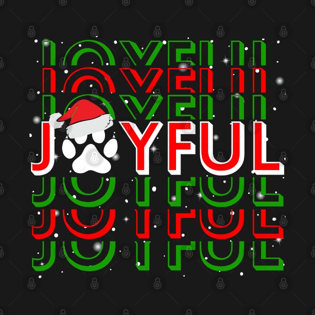 Christmas Cat Paw Joyful Funny Cat Christmas by egcreations