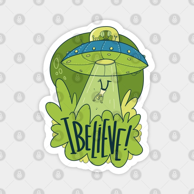 UFO Abduction I Believe Alien Magnet by Mako Design 