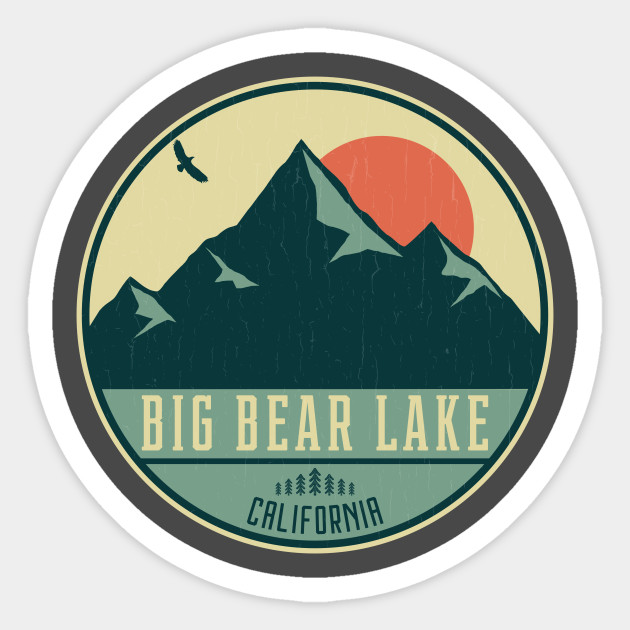 Big Bear Lake California Retro Mountain Badge Big Bear Lake California Sticker Teepublic