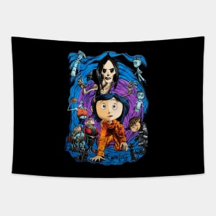 Coraline Spiral Tunnel Character Tapestry
