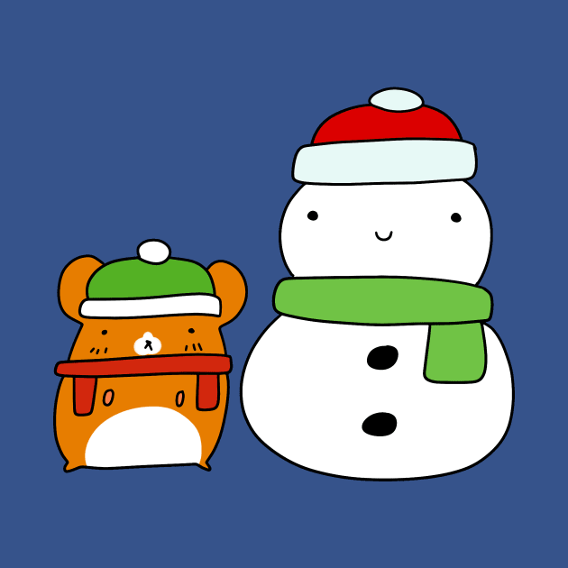 Hamster and Snowman by saradaboru