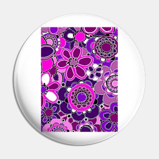 Pink and Purple Flower Pattern Pin