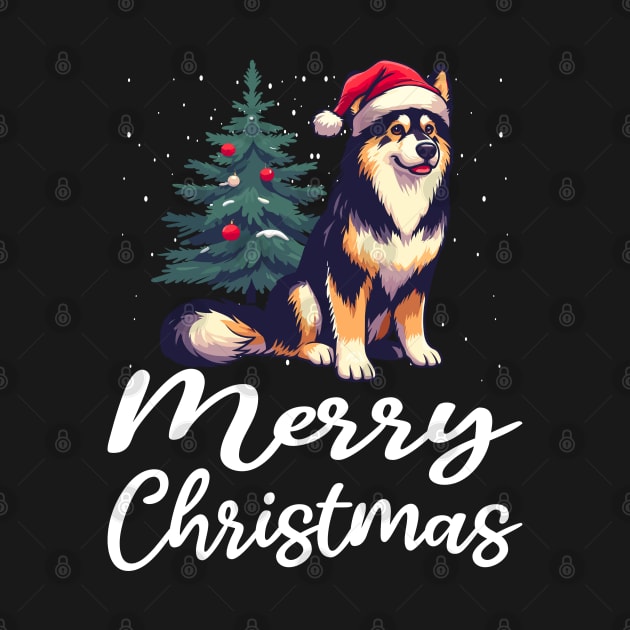 Merry Christmas Shepsky Husky Mix by Outrageous Flavors