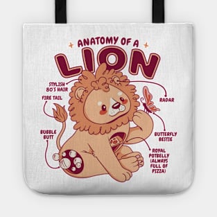 Anatomy Of A Lion Funny Cute Lion Design Tote