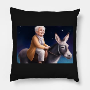 In Memory of my Mom Riding her Donkey Pillow