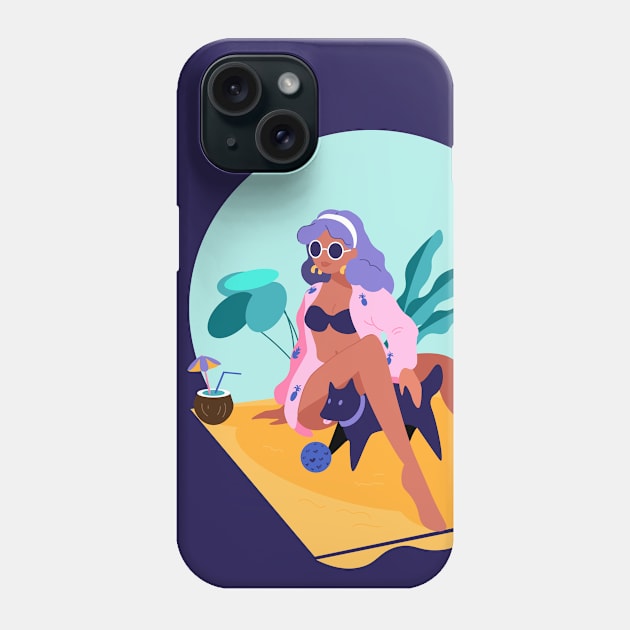 Beach Time Phone Case by kjm.illustrations