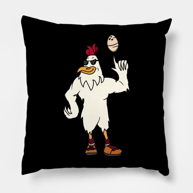 Rooster Spins An Egg Pillow by Tesszero