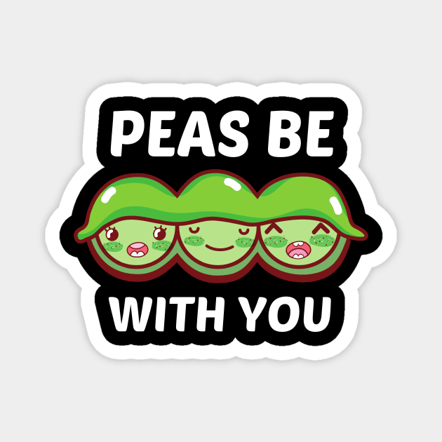 Peas Be With You - Cue Peas Pun Magnet by Allthingspunny