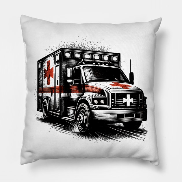 Ambulance Pillow by Vehicles-Art