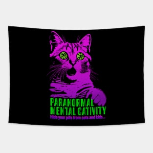 Paranormal Mental Cativity - Hypnotic Eyes Feline Fun aparel Tapestry