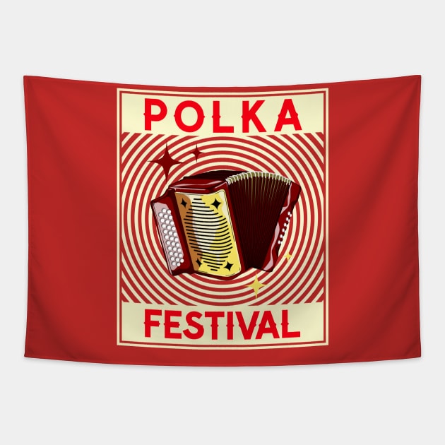 Polka Festival Cream Tapestry by Eleven-K