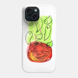 Watercolor Ghosts and Pumpkin Phone Case