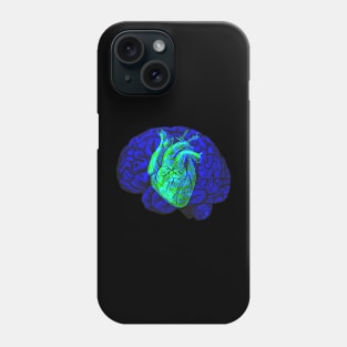 Brain&Heart Interactive Green&Blue Filter T-Shirt By Red&Blue Phone Case