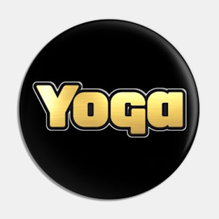 Shiny black and Gold YOGA word ver3 Pin