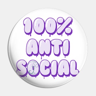 Pastel Goth 100 percent antisocial Pin