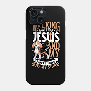 Jesus and dog - Finnish Hound Phone Case