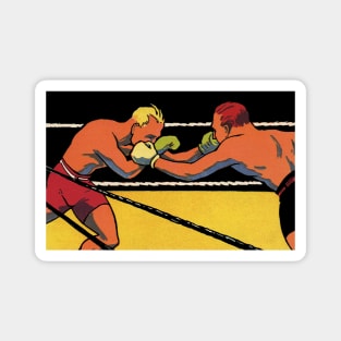 Vintage Art Deco Sports Boxing with Boxers in the Ring Magnet