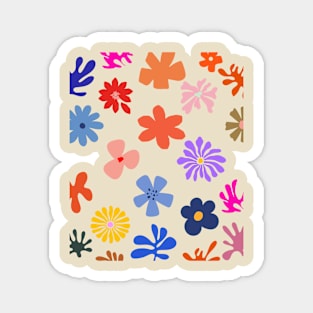 Cute Abstract Flowers Magnet