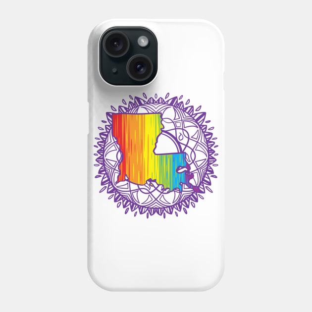 Louisiana Mandala Pride Phone Case by Manfish Inc.