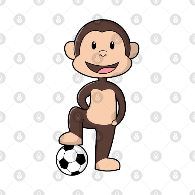 Monkey as Soccer player with Soccer ball by Markus Schnabel