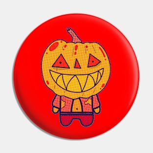 Green Zombie Pumpkin Man of Halloween (Version 2) Pin