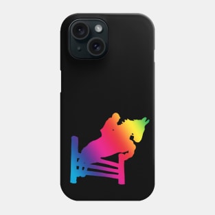 Rainbow jumping horse silhouette Phone Case