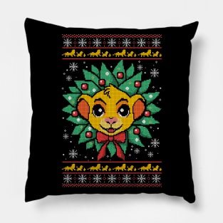 Lion christmas ugly sweater Pillow