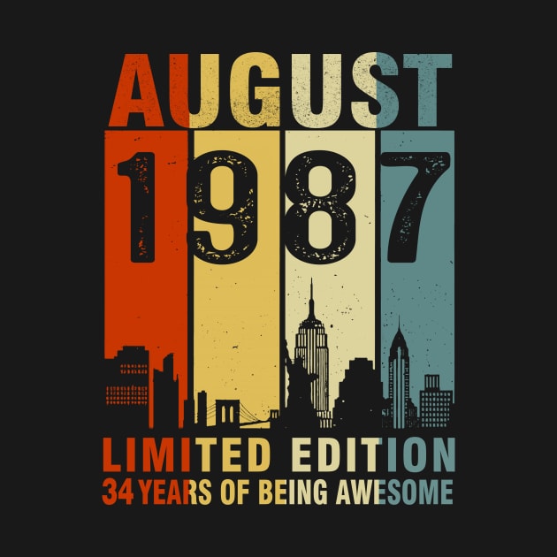 August 1987 Limited Edition 34 Years Of Being Awesome by sueannharley12