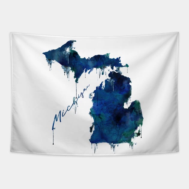 Michigan - Wet Paint Tapestry by Gringoface