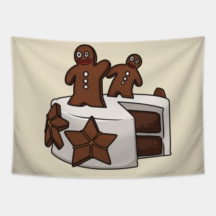 Gingerbread cake cartoon illustration Tapestry