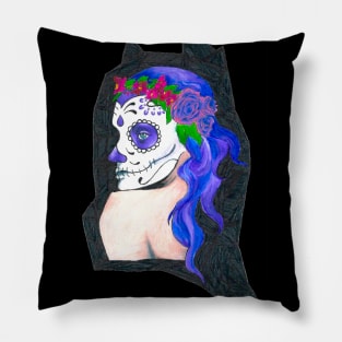 Día Los Muertos Woman Pillow