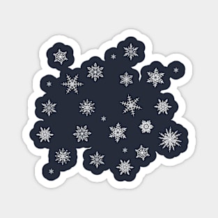 Snowflakes on teal background Magnet