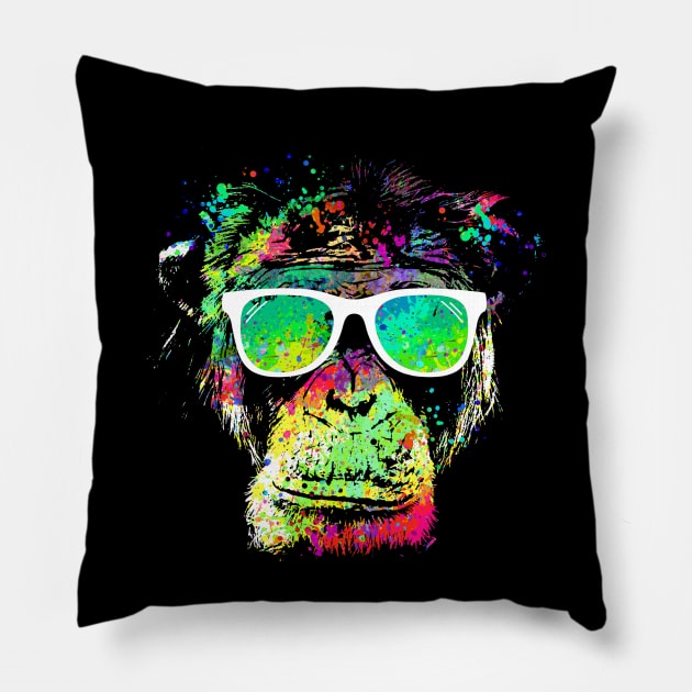 Technicolor Monkey Pillow by clingcling