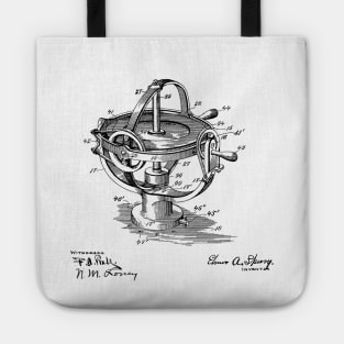 Ship's Gyroscope Vintage Patent Hand Drawing Tote