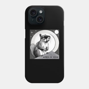 2024 Total Solar Sun Eclipse Watching Squirrel April 8 Phone Case