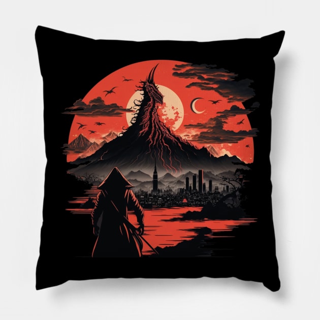 japan Mordor Pillow by Trontee
