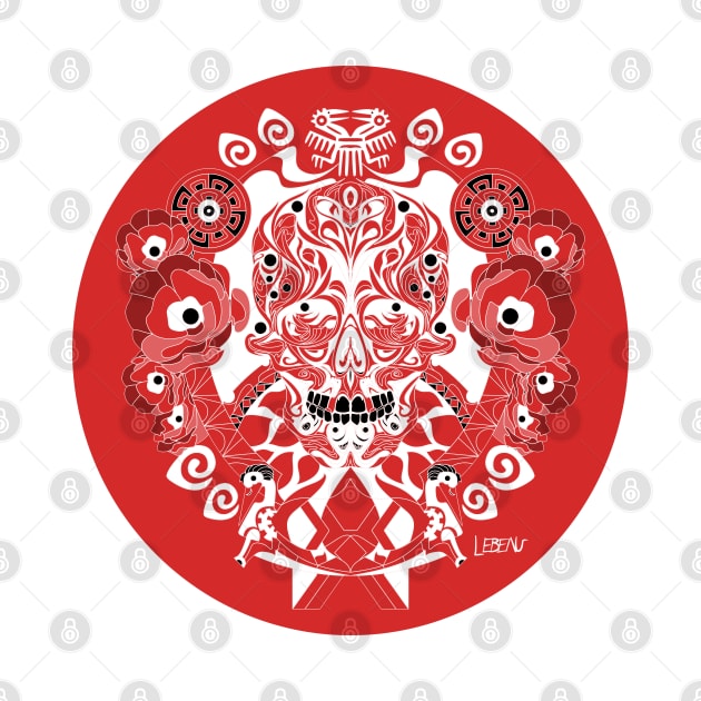 floral catrina ecopop in circle of life the yggdrasil tree pattern in lights by jorge_lebeau