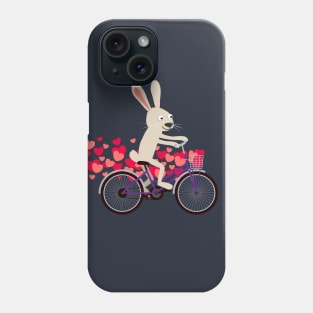 Bunny rabbit riding bike Phone Case
