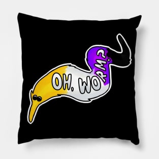 LGBTQ+ Non Binary Pride Worm on a String Pillow