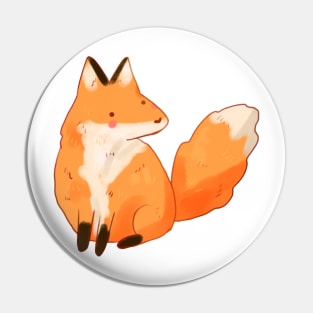 Cute fox sitting illustration Pin