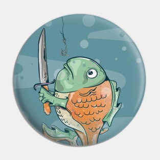 Fish with a knife Pin
