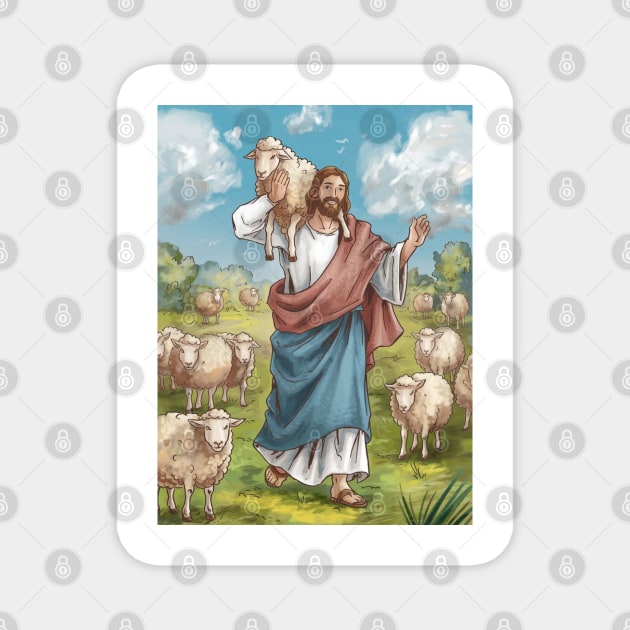 Jesus The Shepherd: The Lost Sheep Found Magnet by Rox