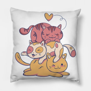 Cute Cat Pile Pillow