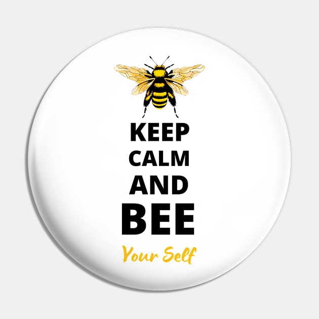 Keep calm and BEE yourself inspirational print Pin by Geminiartstudio