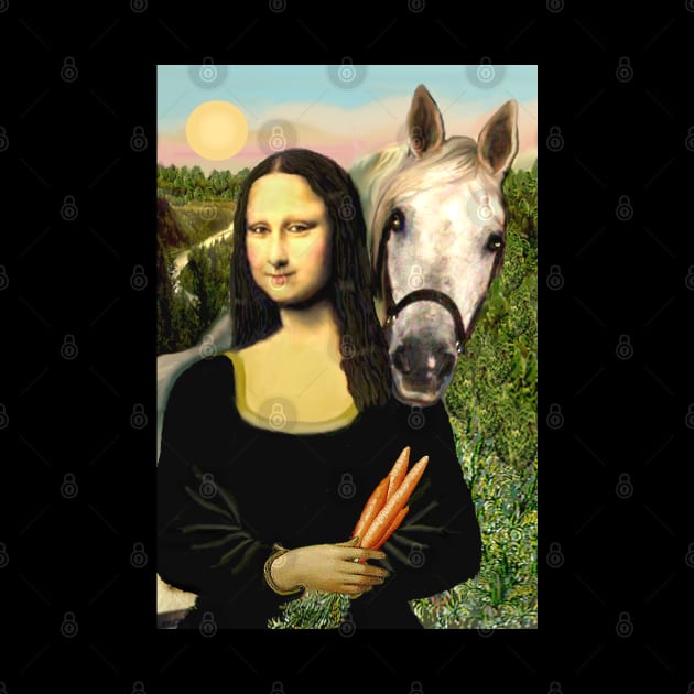 Mona Lisa Offers a Carrot to her Arabian Horse by Dogs Galore and More